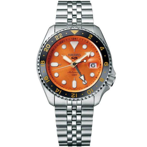 Seiko 5 Sports SSK005 GMT Orange dial 10bar Stainless Steel Automatic SSK005K1
