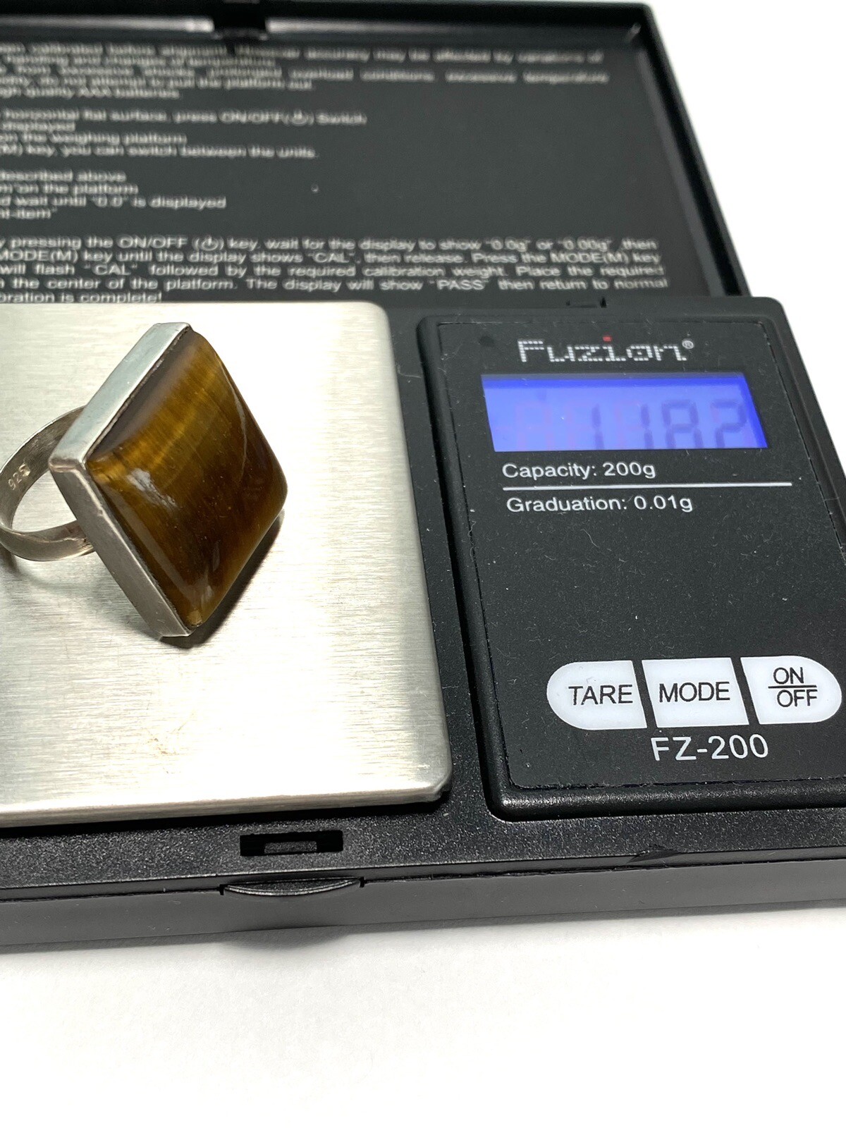 Tiger’s Eye 925 Artisan Native Ring Sterling Silver Size 7.25 Square 11.82g