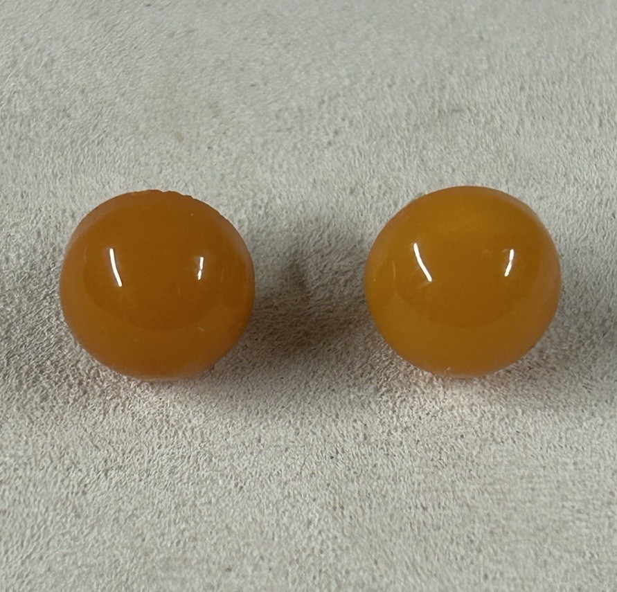 VTG Real Egg Yolk Baltic Amber Stud Earrings