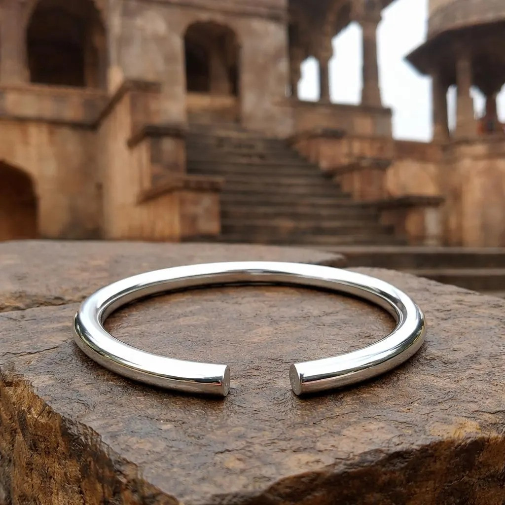 Thick Sterling Silver Ankle Bangle, 925 Plain Adjustable Bracelet, Handmade Ever