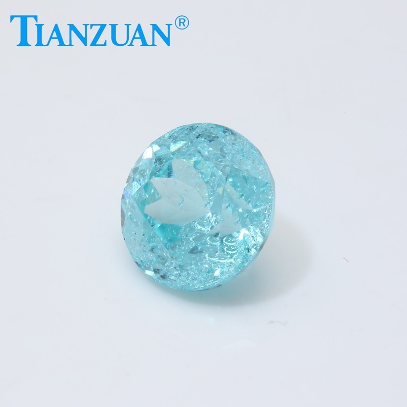 Synthetic YAG Round Shape Neon Blue Color with inclusions loose Gemstones