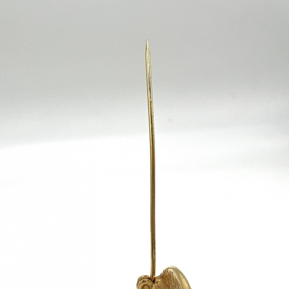 Vintage CHANEL 96P Gripoix Pin Brooch 2.8 inches Gold Plated in Rare