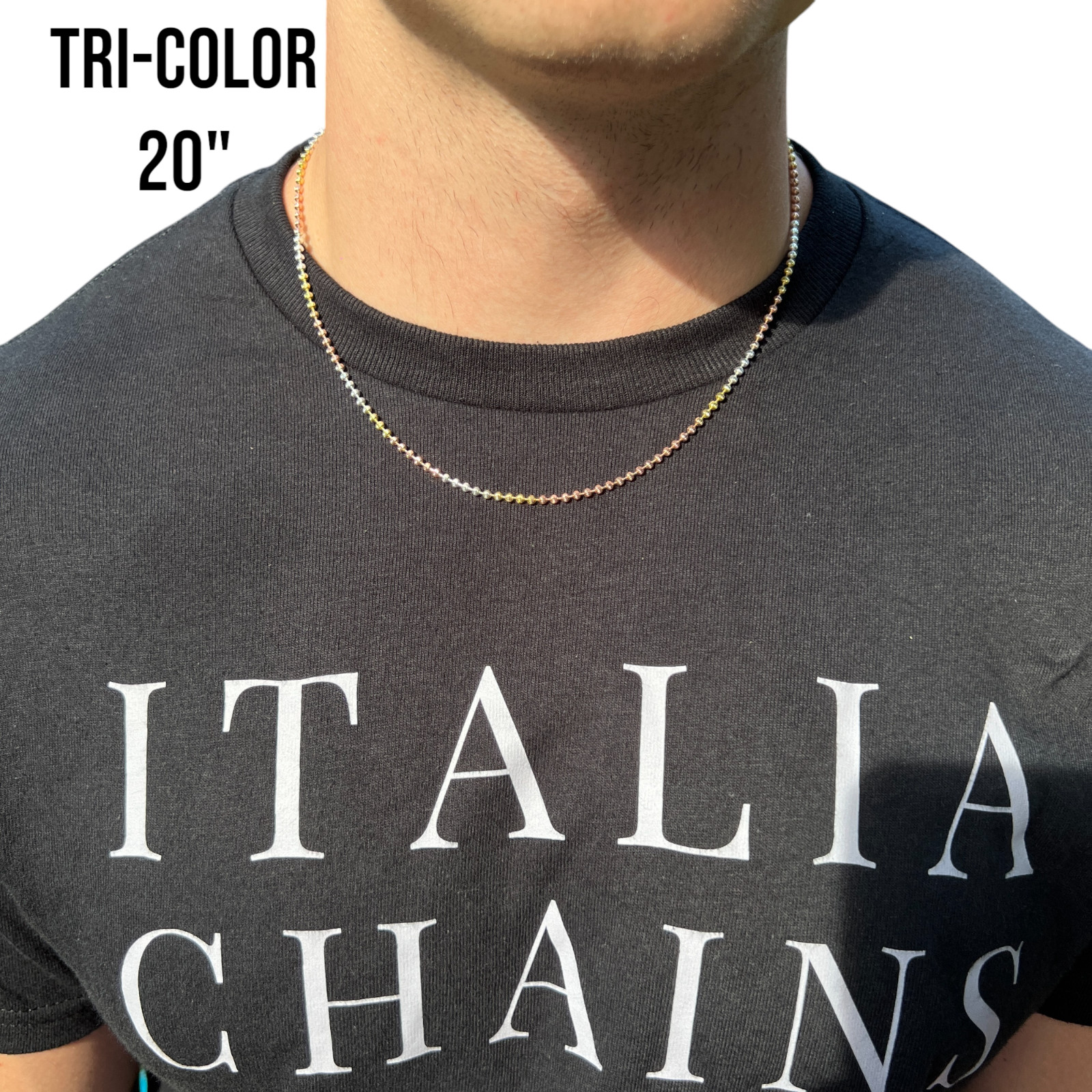 2.5mm Ball Moon Chain Necklace – Solid 925 Sterling Silver Or 14k Gold Vermeil