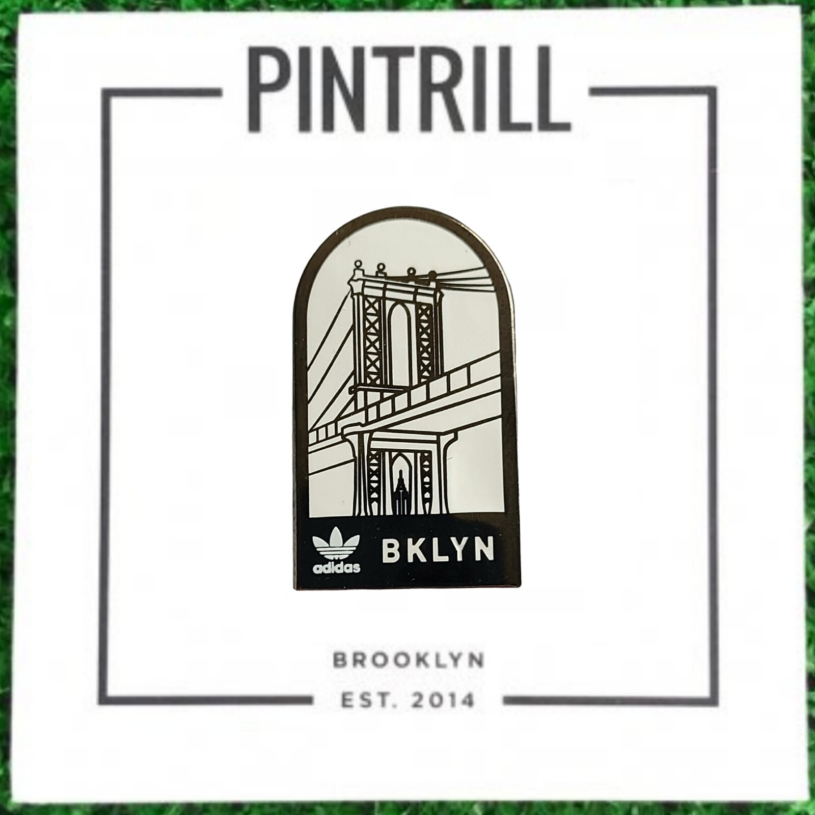 ⚡RARE⚡ PINTRILL x Adidas Brooklyn Bridge New York Pin *BRAND NEW SEALED* 🌉