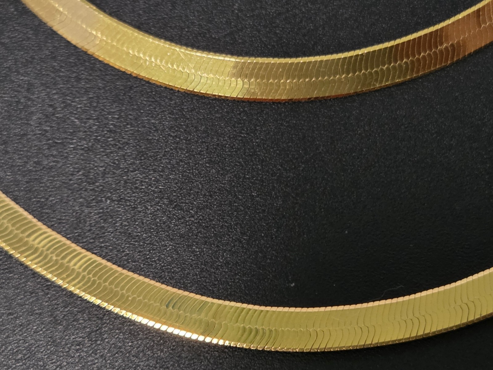 MILOR 5mm Gold over Sterling Silver Flat Herringbone Necklace 18″ Long 925 ITALY