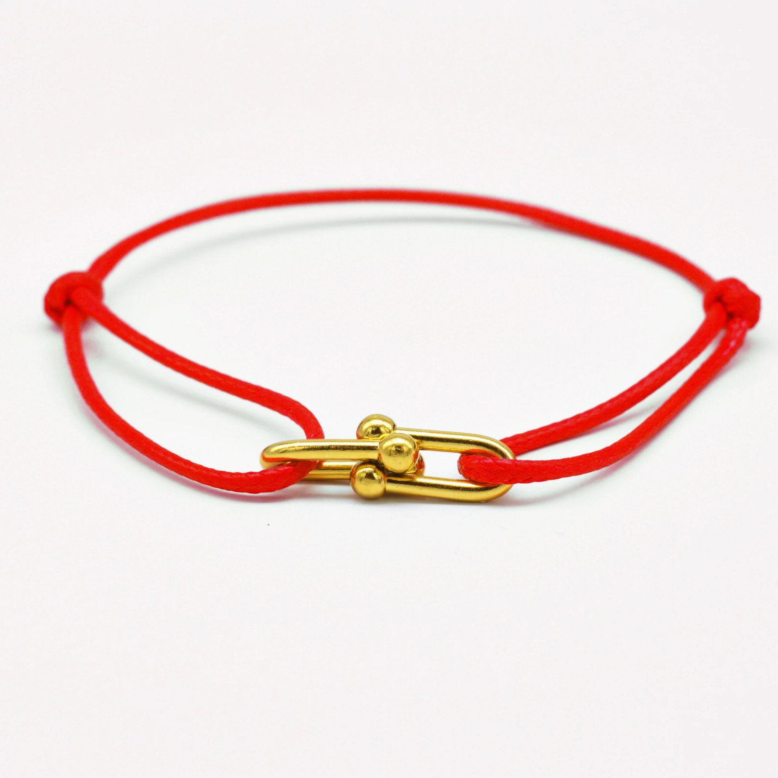 Bamboo Horseshoe Buckle Bracelet Braided Ribbon Adjustable Rope Jewelry