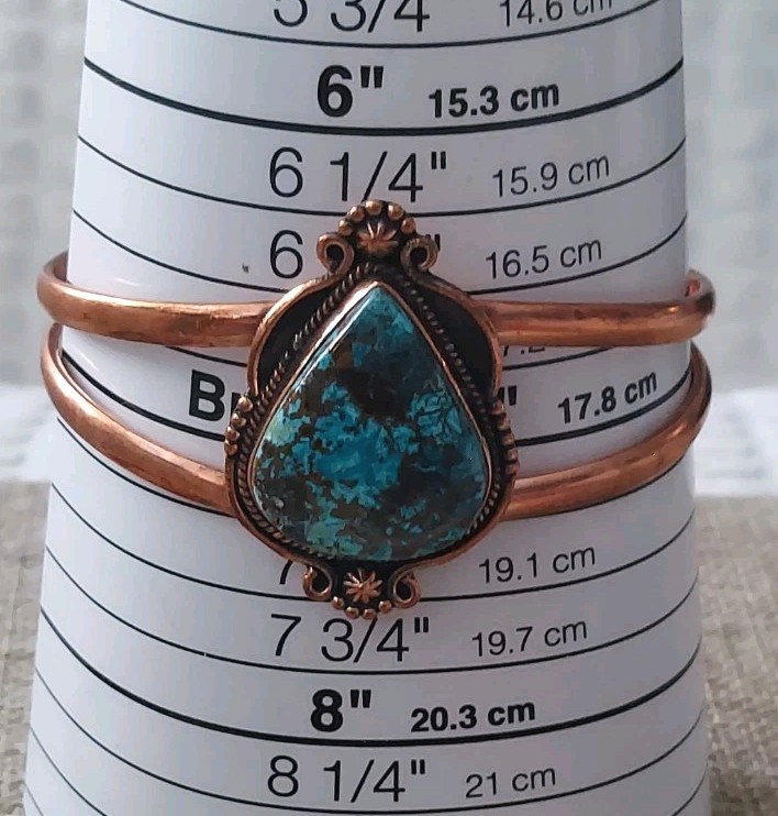 New Copper & Natural Shattuckite Cuff Bracelet