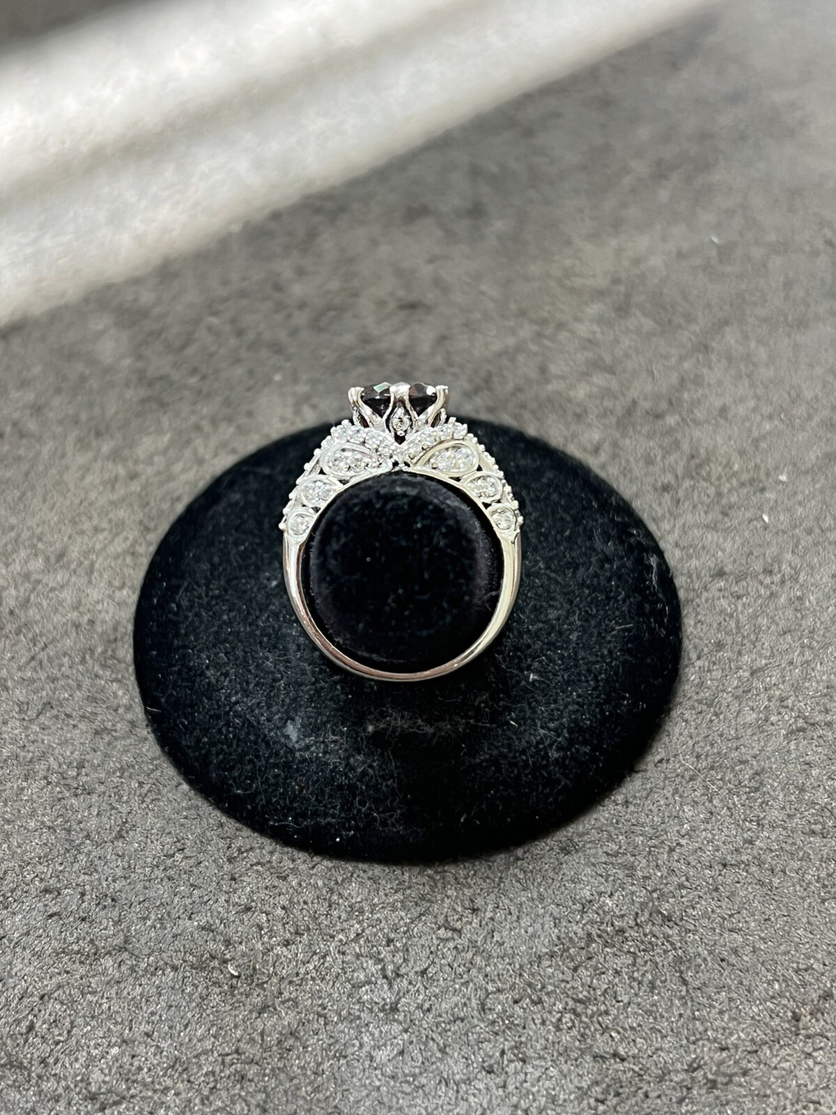 Tacori Chocolate Cz Stone .925 Sterling Silver Stunning Work Sz5 5G Estate New!!