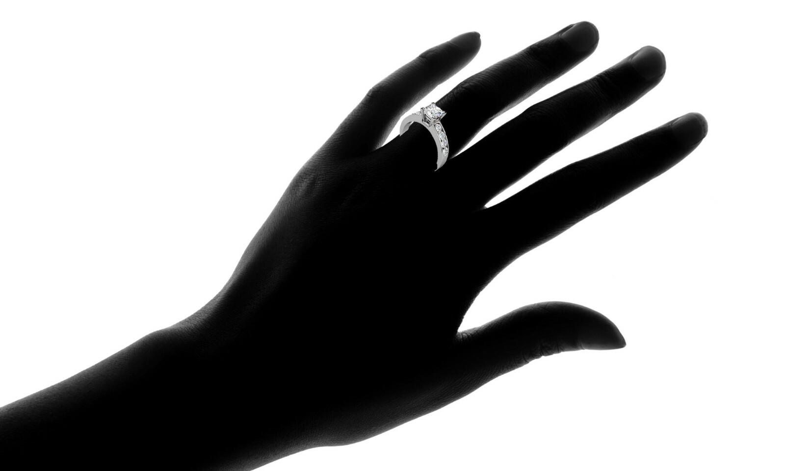 Sterling Silver 925 Plated Women’s CZ Princess Cut Eternity Wedding Band Ring
