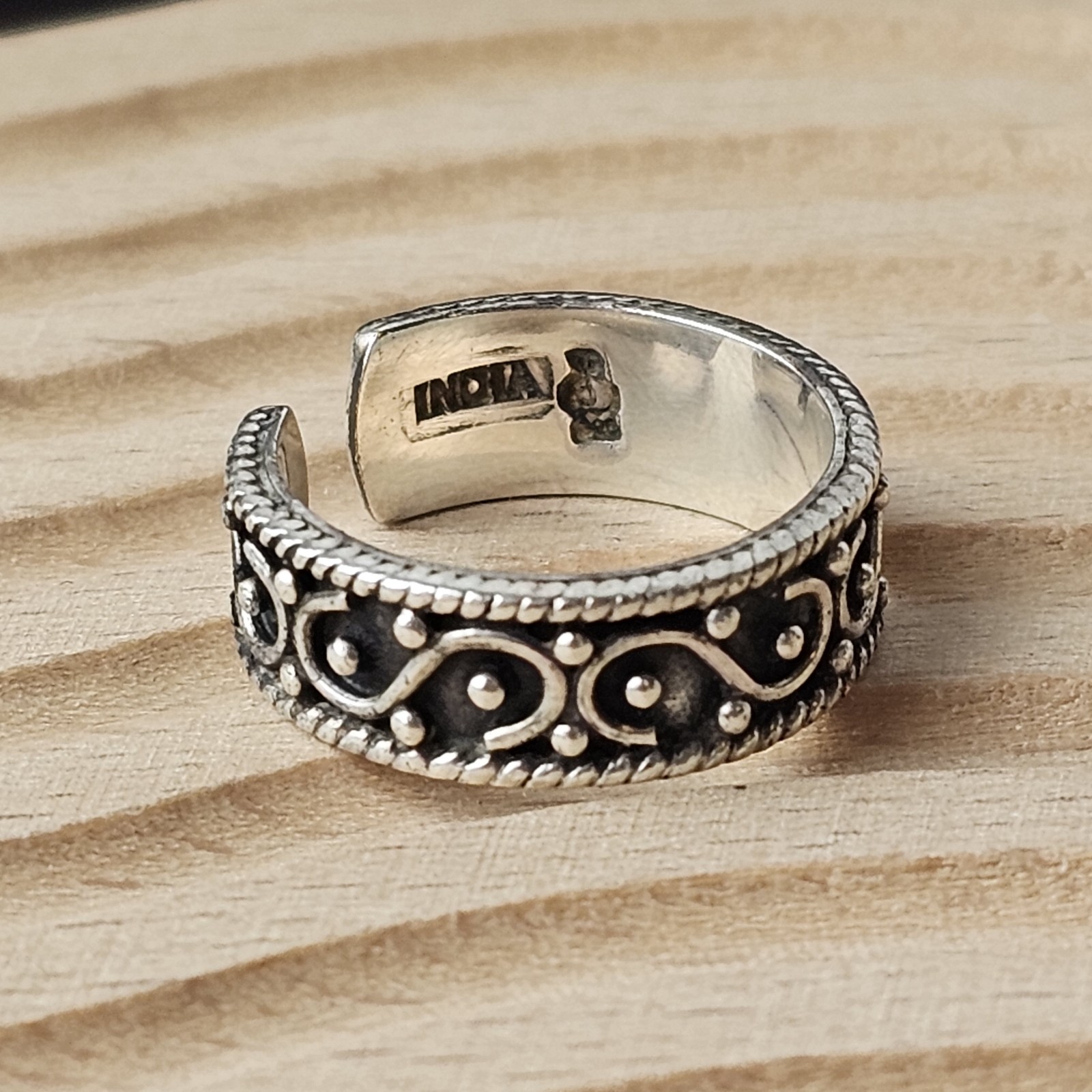 925 Sterling Silver Celestial Design Oxidized Finish Ring Size 4 & 8.25 – 9.6g