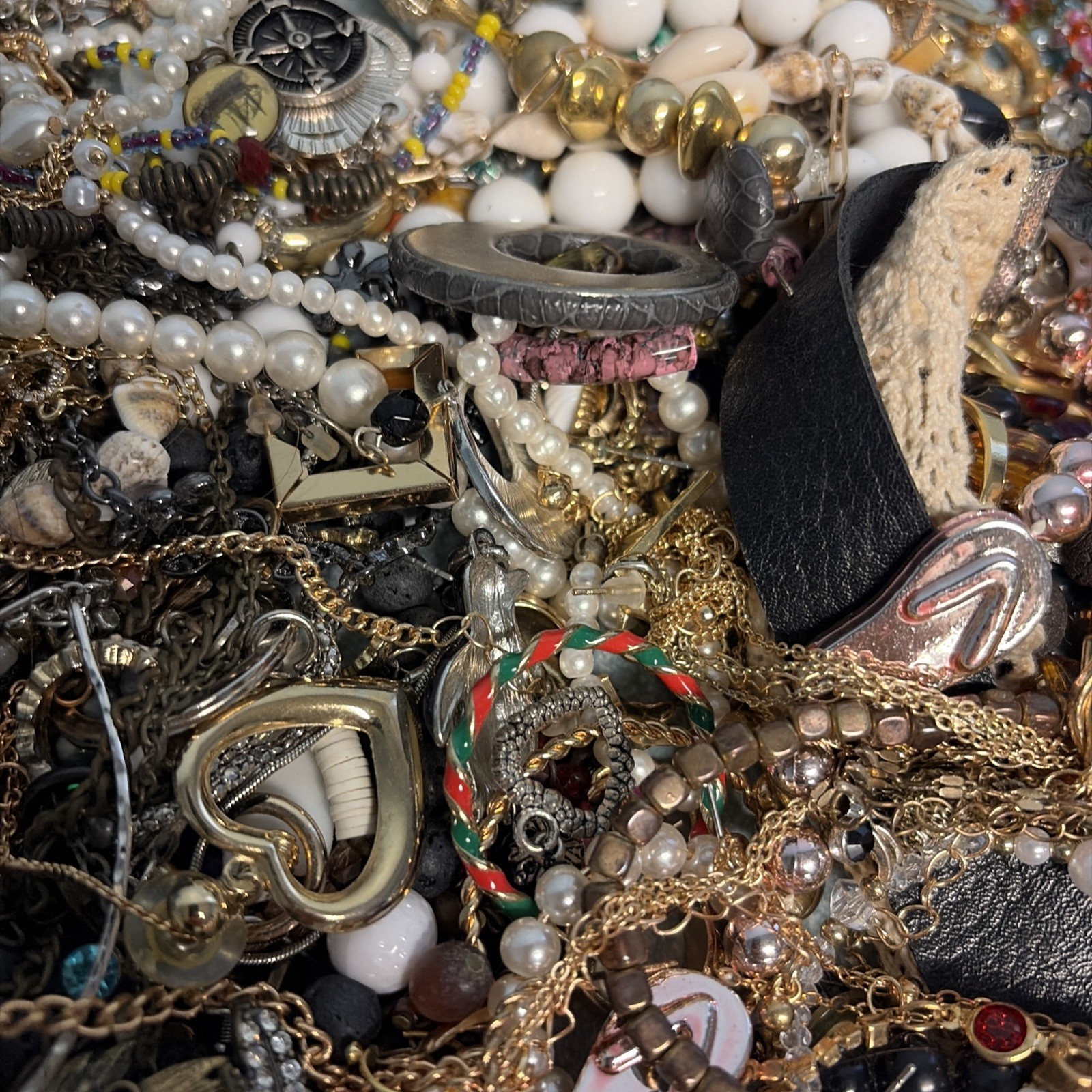 18 LB lot of vintage to now costume jewelry for parts & repair & Other Items