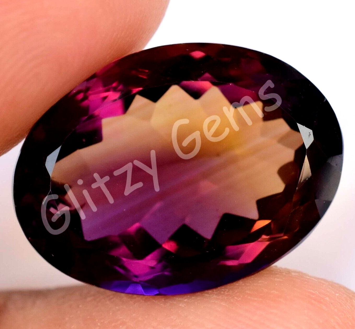 16.20 Ct Natural Bolivia Bi-Color Ametrine Oval Certified Untreated Gemstone