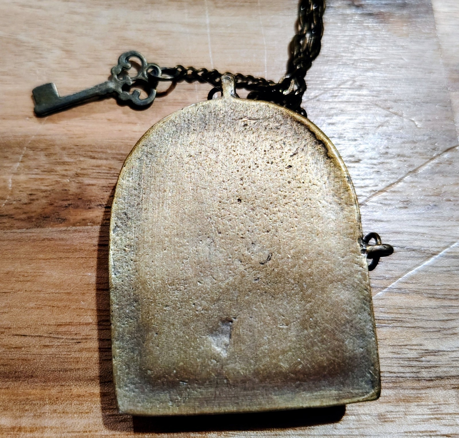 Victoria Trading Company Fairy Door Locket Antiqued Brass Tone With Skeleton Key