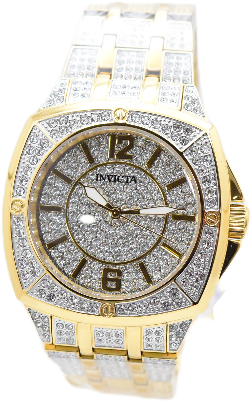 Invicta Celestial Lux Men’s 43mm Gold Pave 407 Crystals Quartz Watch 50327