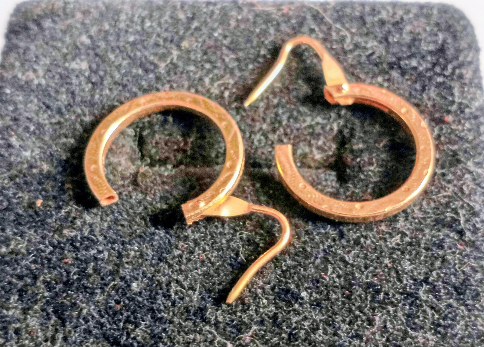 24K Yellow Gold Hoop Etched Earrings 3.2 Grams ITALY 999