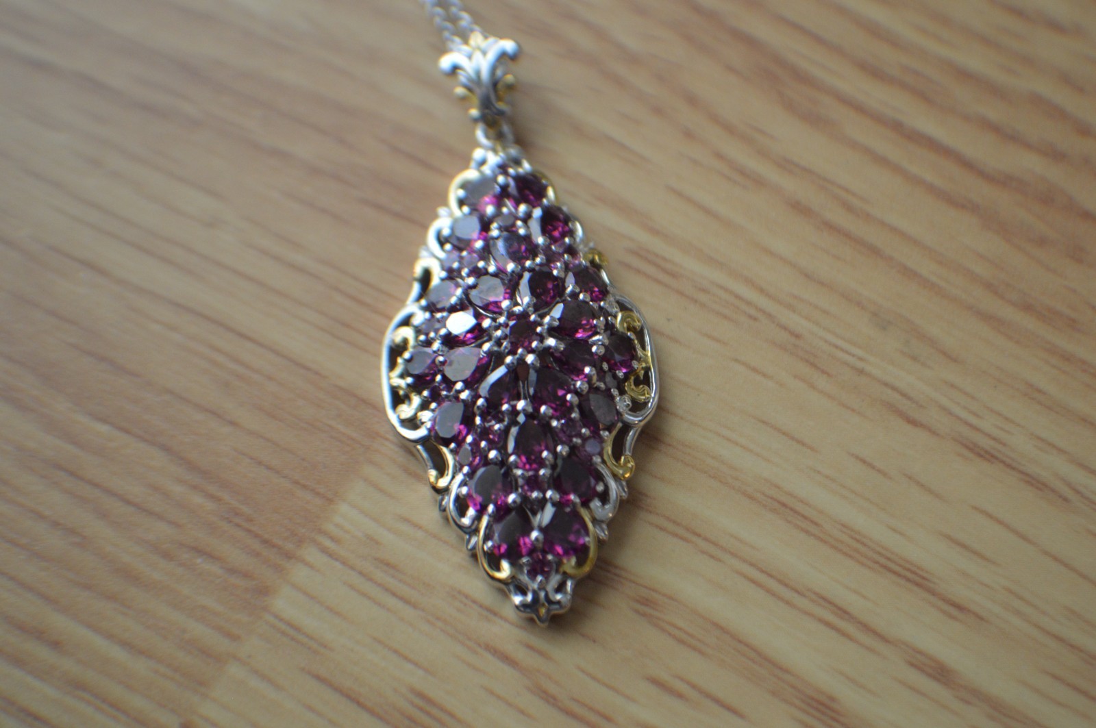 6.65ct Premium Ember Garnet Pendant with 20″ Chain Rhodium over Fine Silver