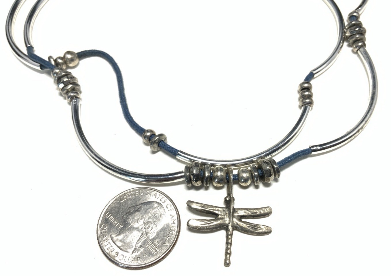 Lizzy James Silver Tone Dragonfly Chain Necklace 20-inches LY107