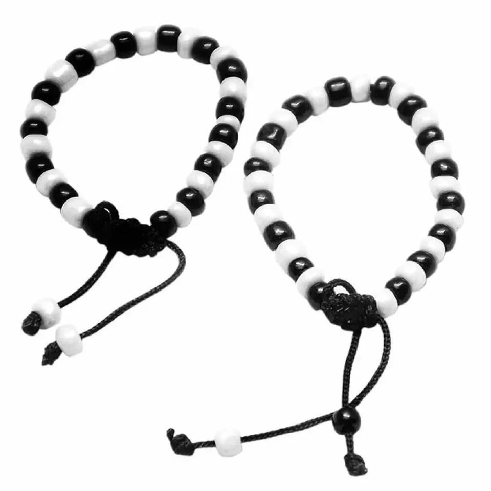 New Black & White Beaded Nazariya Bracelet for New Born Babies 0-9 months 6 pair