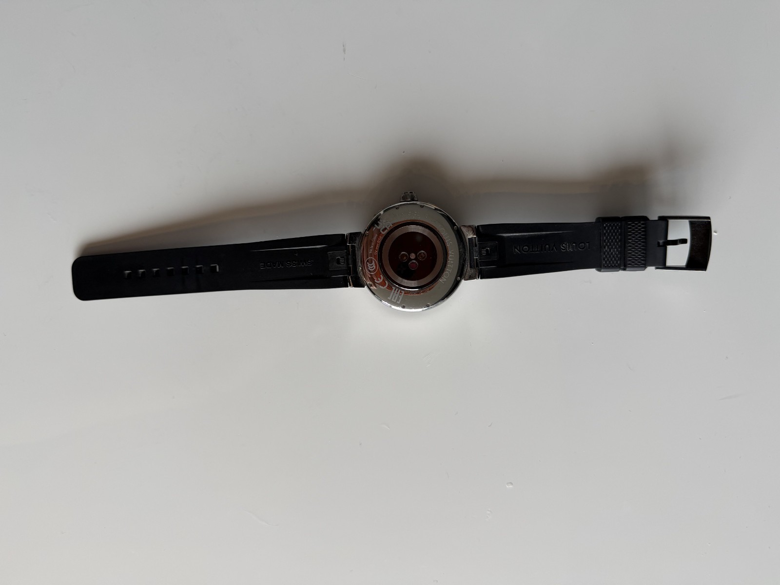 Louis Vuitton Tambour Horizon Light Up Smartwatch QAD0 Steel Black Strap 2022