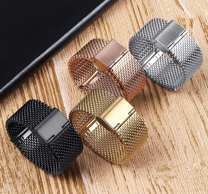 Stainless steel mesh watchband/Bracelet 18mm 20mm 22mm 24mm Woven Texture