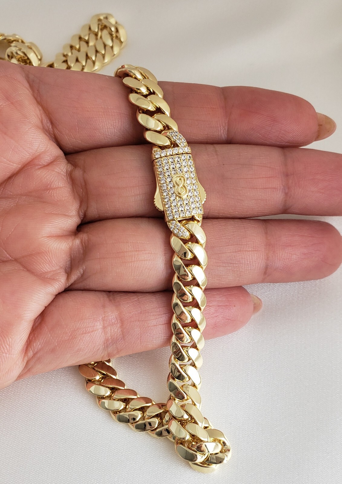 Men 14K Gold Plated Cuban Link Chain Necklace 20″