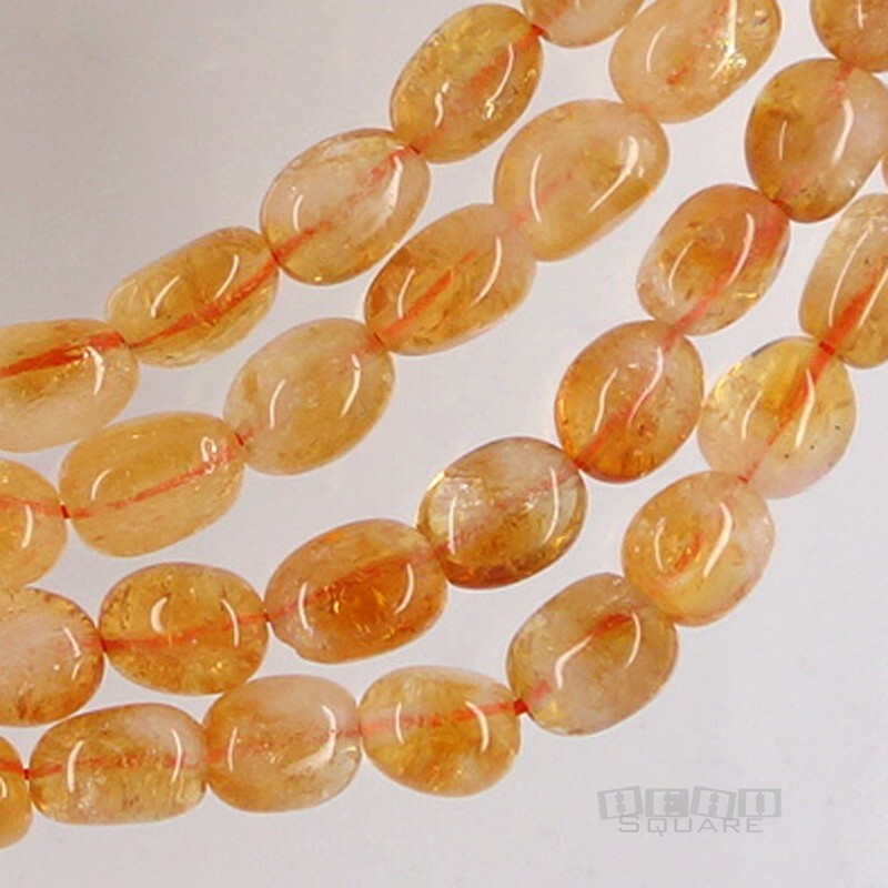 15.5″ Natural Yellow Citrine Nugget Beads approx. 8mm x 10mm #15253