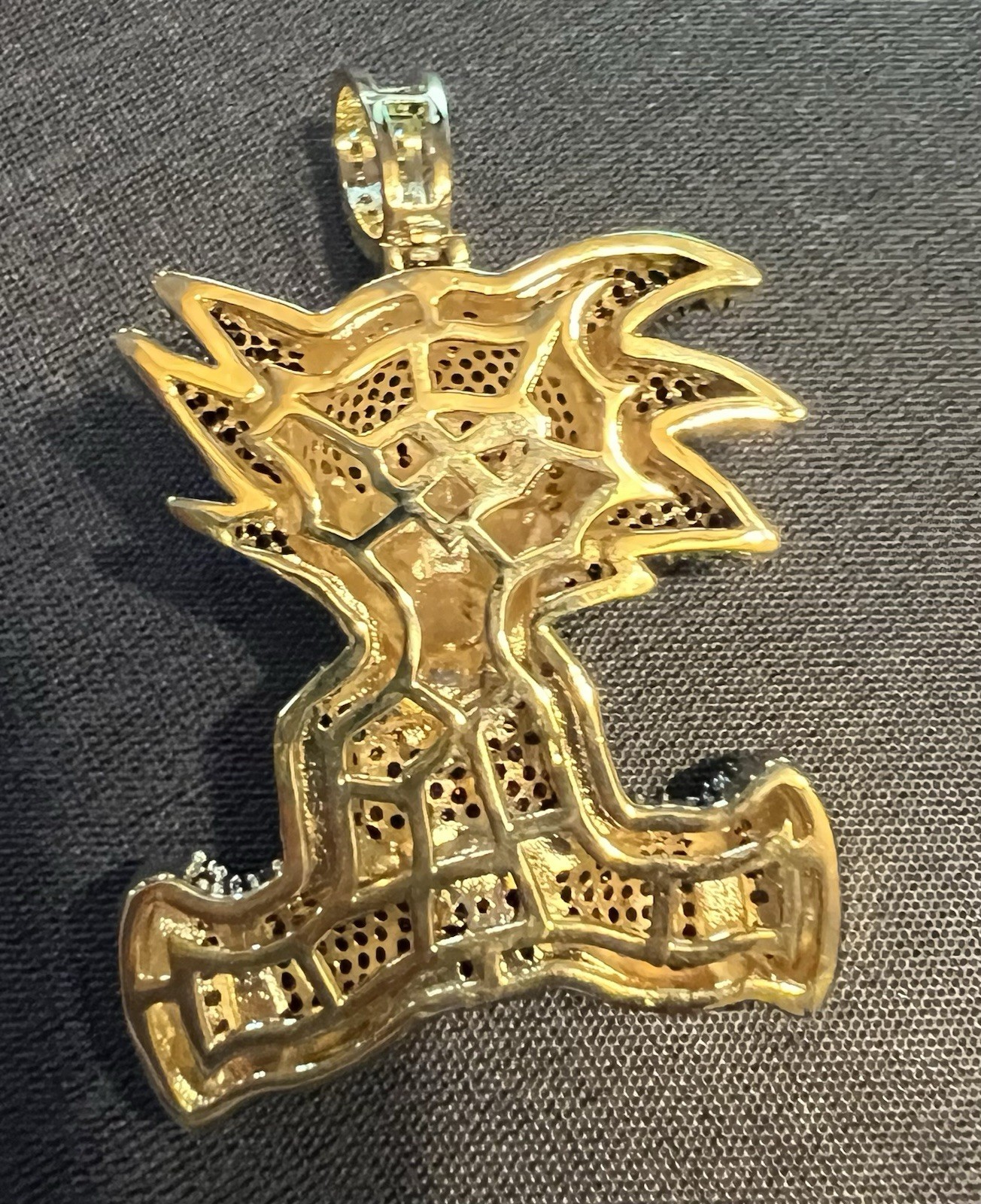 925 gold 14k plated over stainless steel with 5A CZ Iced Out Goku Pendant