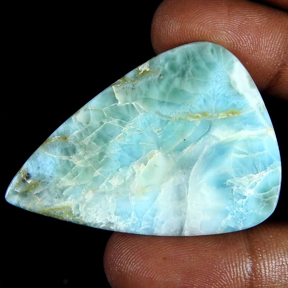 64.95 CT Natural Dominican Nice Blue Larimar Stone Pear Cabochon