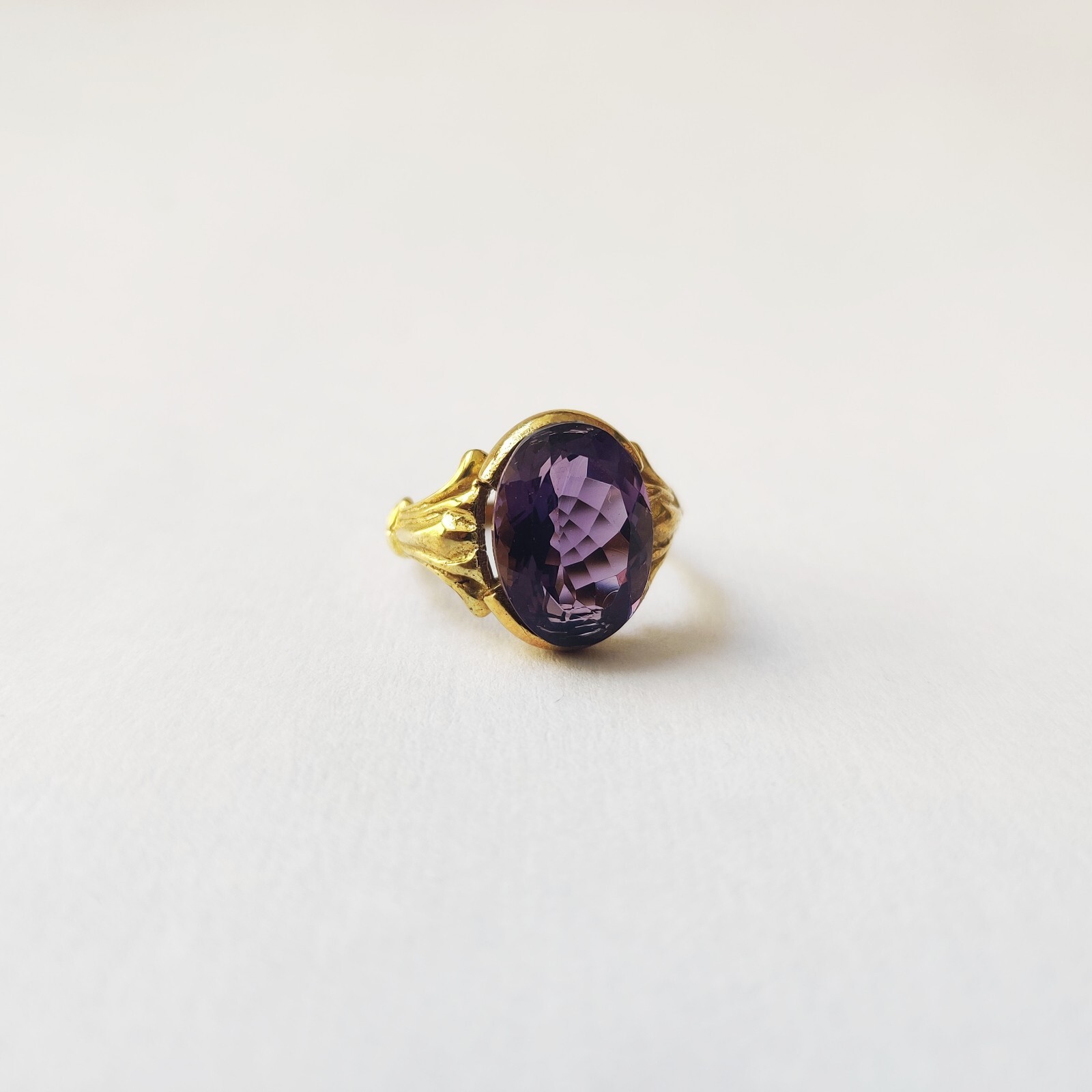 925 Starling Silver Created Amethyst Ring Size 7 Handmade Art And Deco Victorian