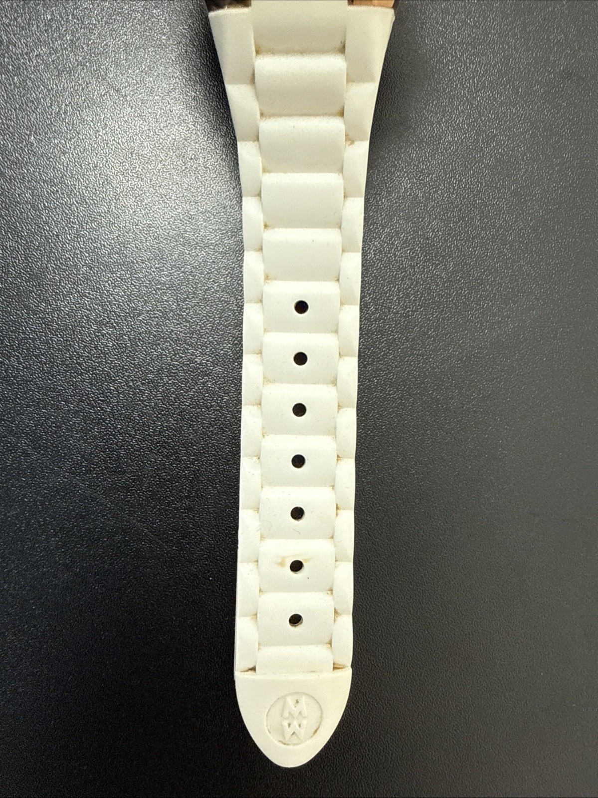 MICHELE Tahitian MWW12F000008 Gold Tone Rubber Band Chronograph NEEDS BATTERY