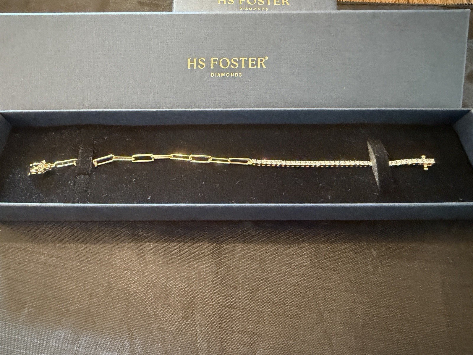 14K Yellow Gold Lab-Grown Diamond Paperclip Tennis Bracelet 1.20 CTW 7″