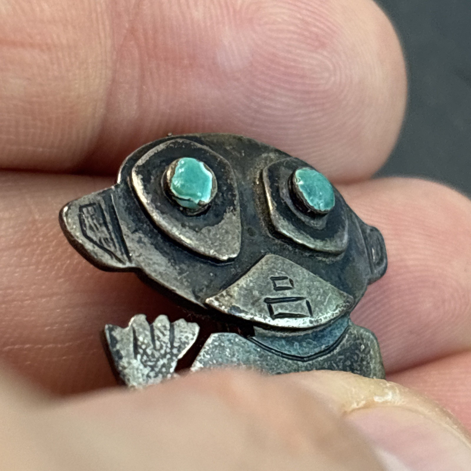 Graziela Laffi Peru Monkey Sterling Silver Enamel Eyes Vintage Brooch Yd