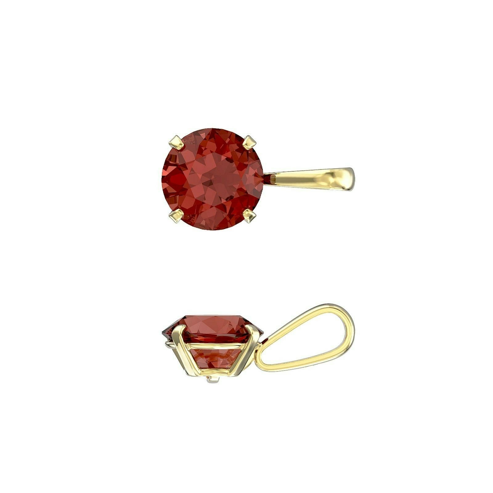 Yellow Gold Ruby Solitaire Pendant Hallmarked British Made All Chain Lengths