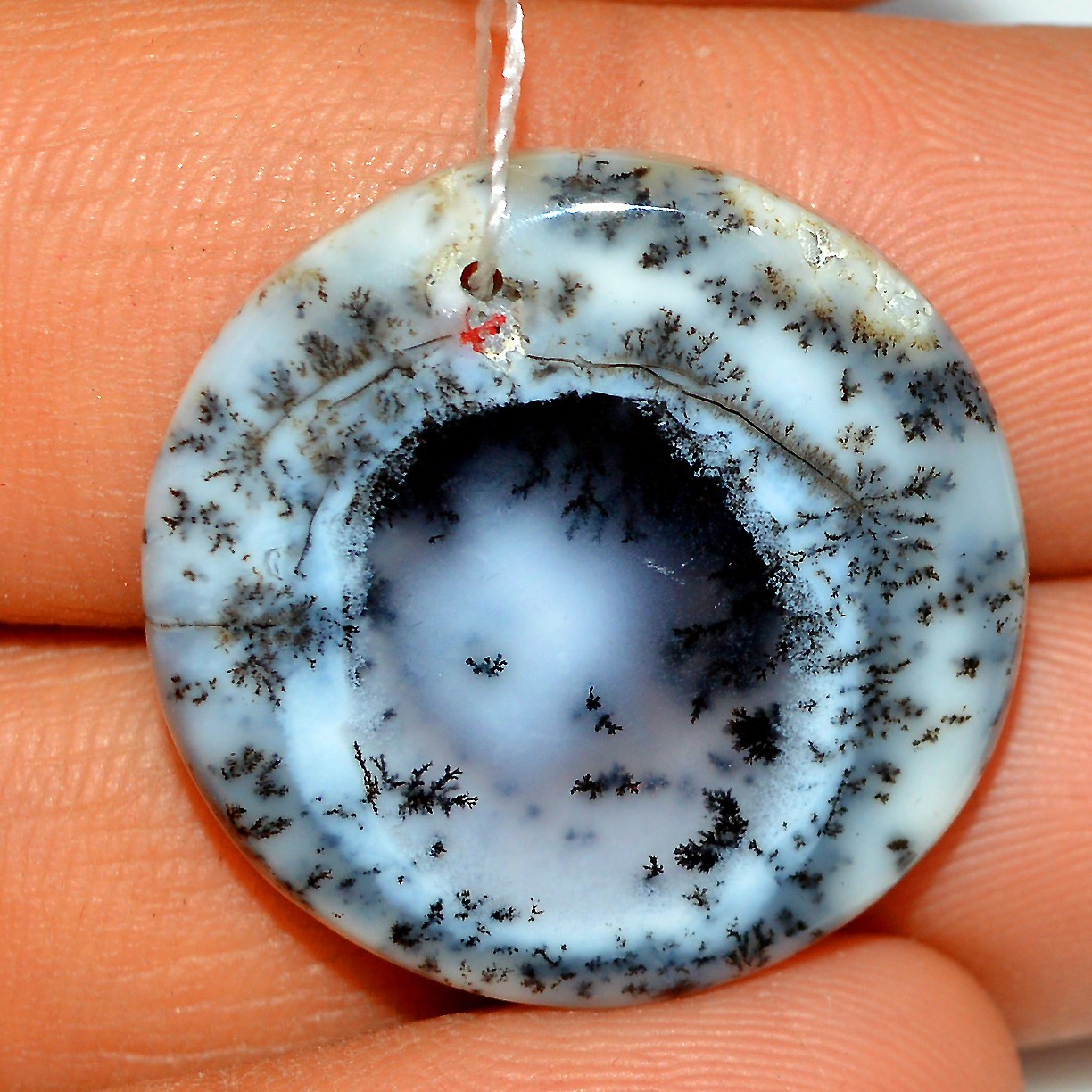 25 Cts Natural Dendrite Agate Cabochon Front Drill Loose Gemstone 25x25mm #L102