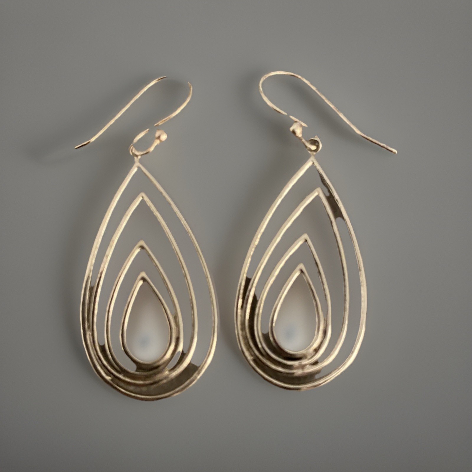 Sterling Silver Hoop within Hoop Dangle Earrings 925 Silver Fast Ship!