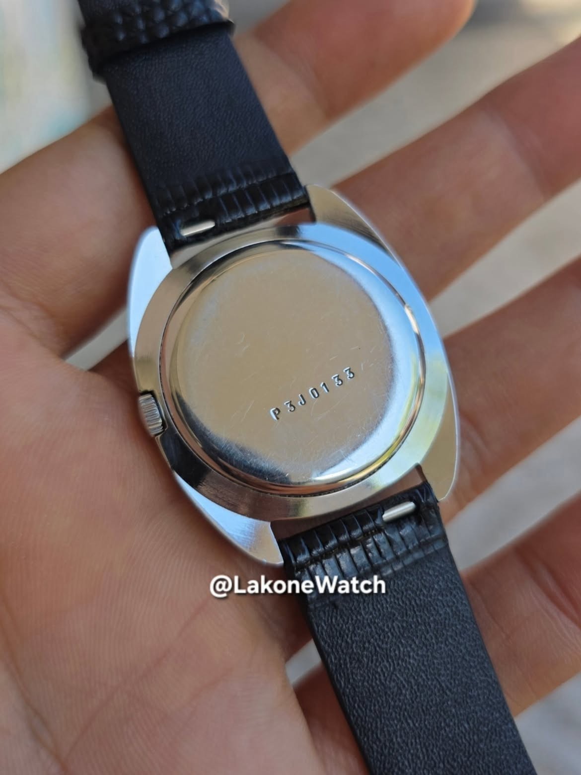 Rare Waltham Maxim VIP C Shape Case Black Dial Baton Watch Dress Manual Winding