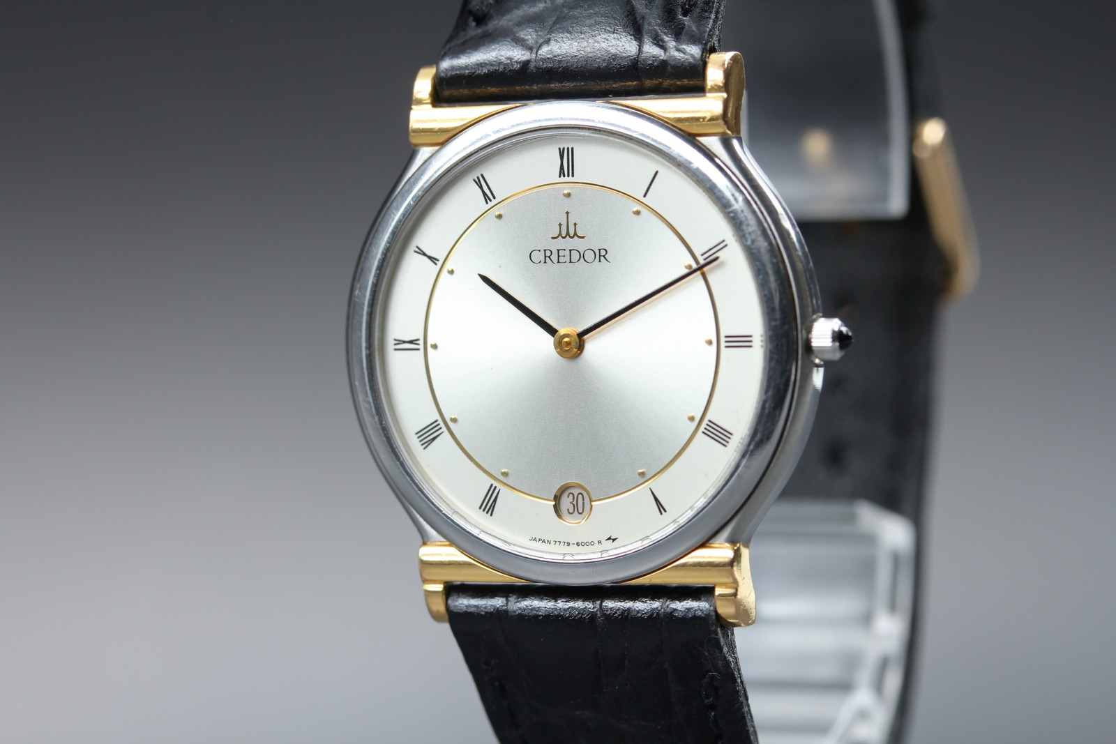 [Near MINT] Seiko Credor 7779-6000 18K Silver Dial Men’s Quartz Watch From JAPAN