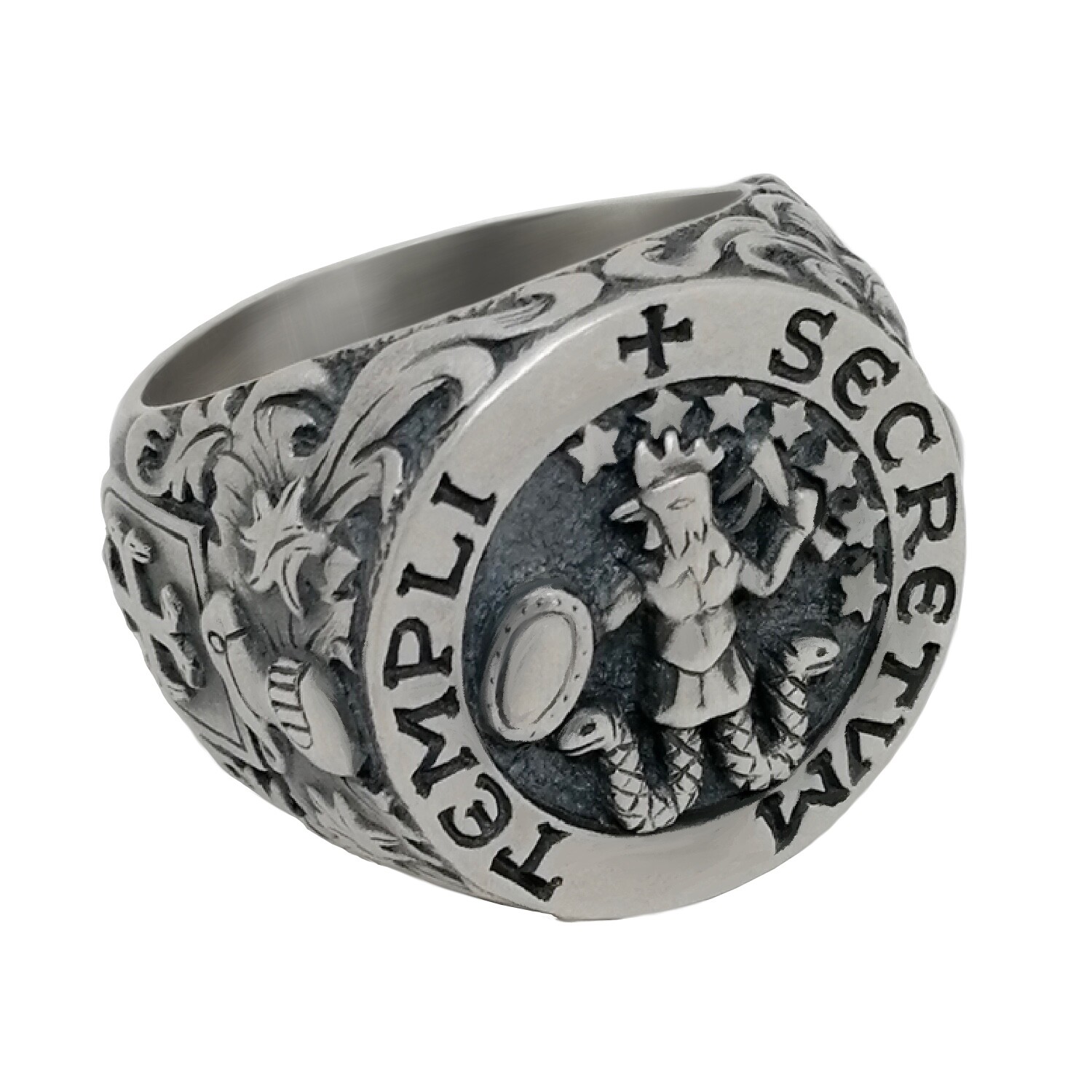 Knights Templar Masonic Sterling Silver 925 Sigil of Abraxas Men’s Ring