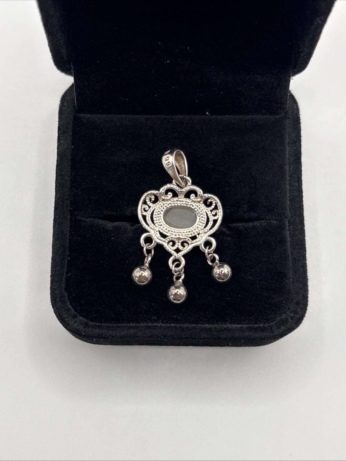 990 Pure Silver European Jewelry Vintage 1/1 Anniversary Birthday Gift Pendant