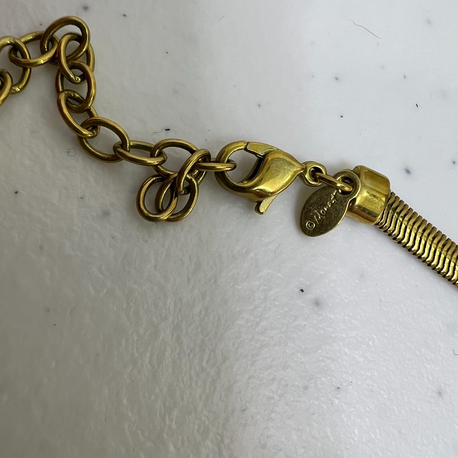Monet Chain Gold Tone 16 Inches Vintage Snake Chunky Big Basic Every Day