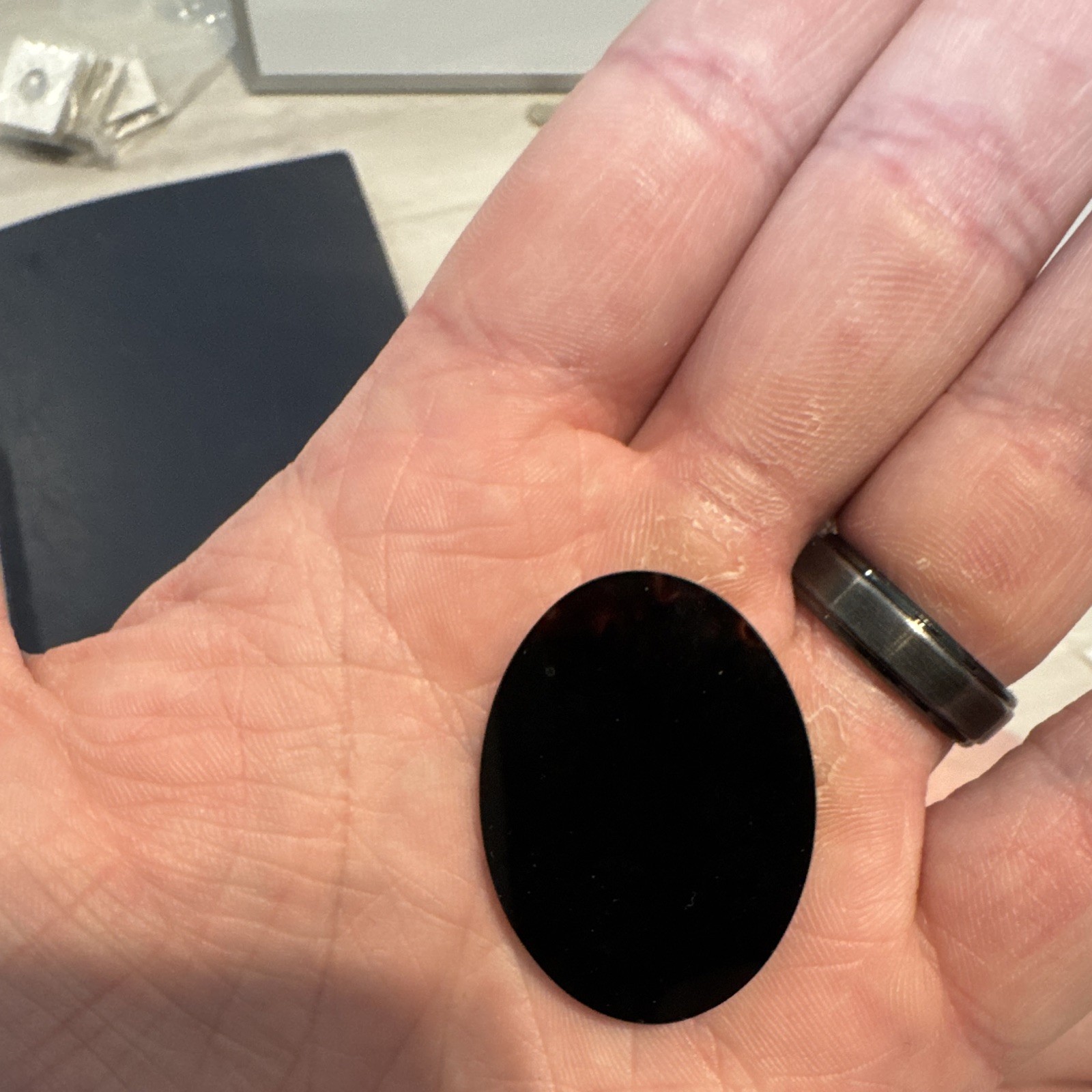 Large Black Oval Cabochon Gemstone 40x30mm Approx Jewelry Making Stone