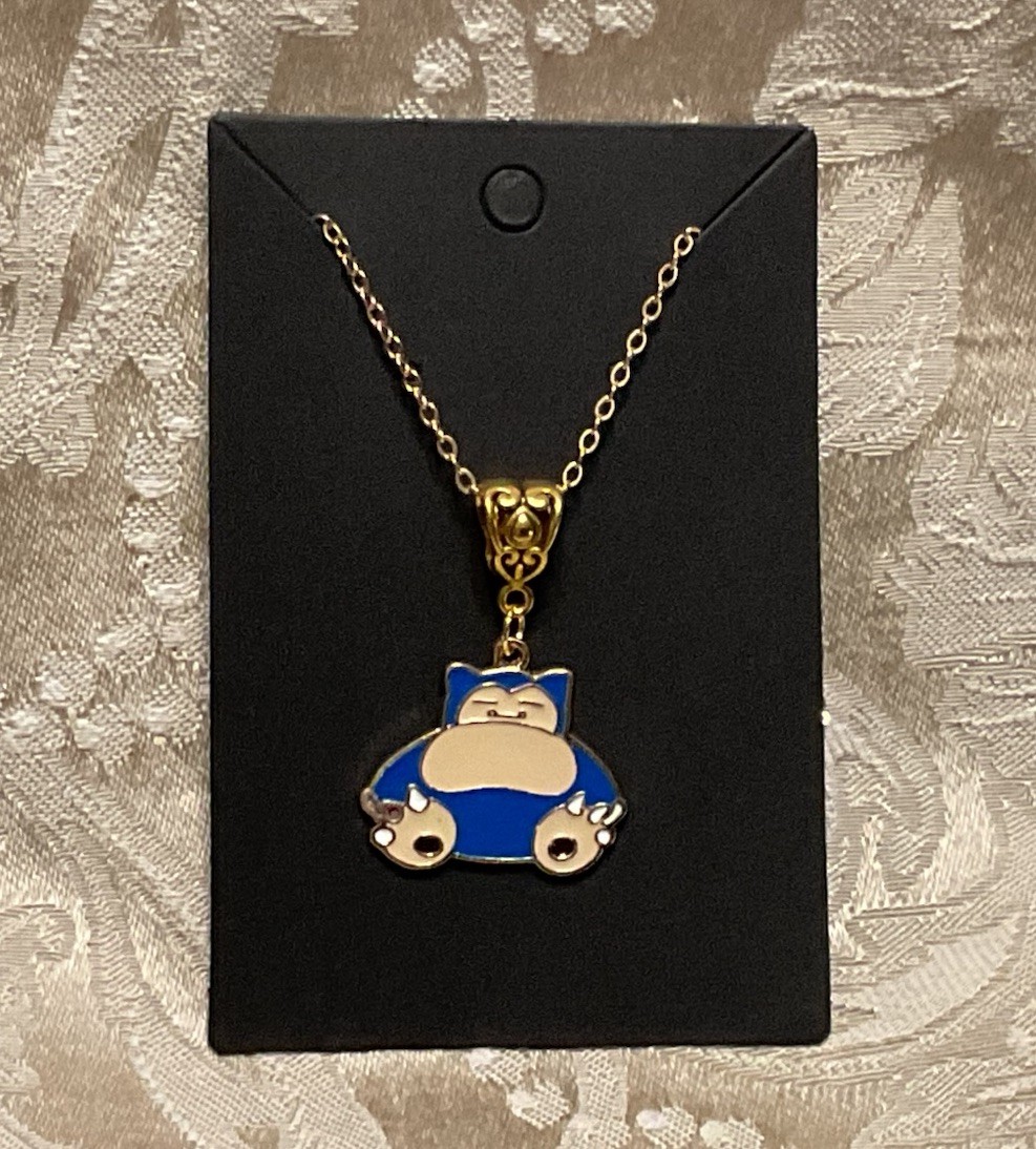 Japanese Anime Pokemon Snorlax Video Game Gold Fashion Trendy Fun Necklace