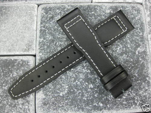 New 20mm Top Grade CALF LEATHER STRAP Watch Band IWC TOP GUN PILOT Black 20 x1