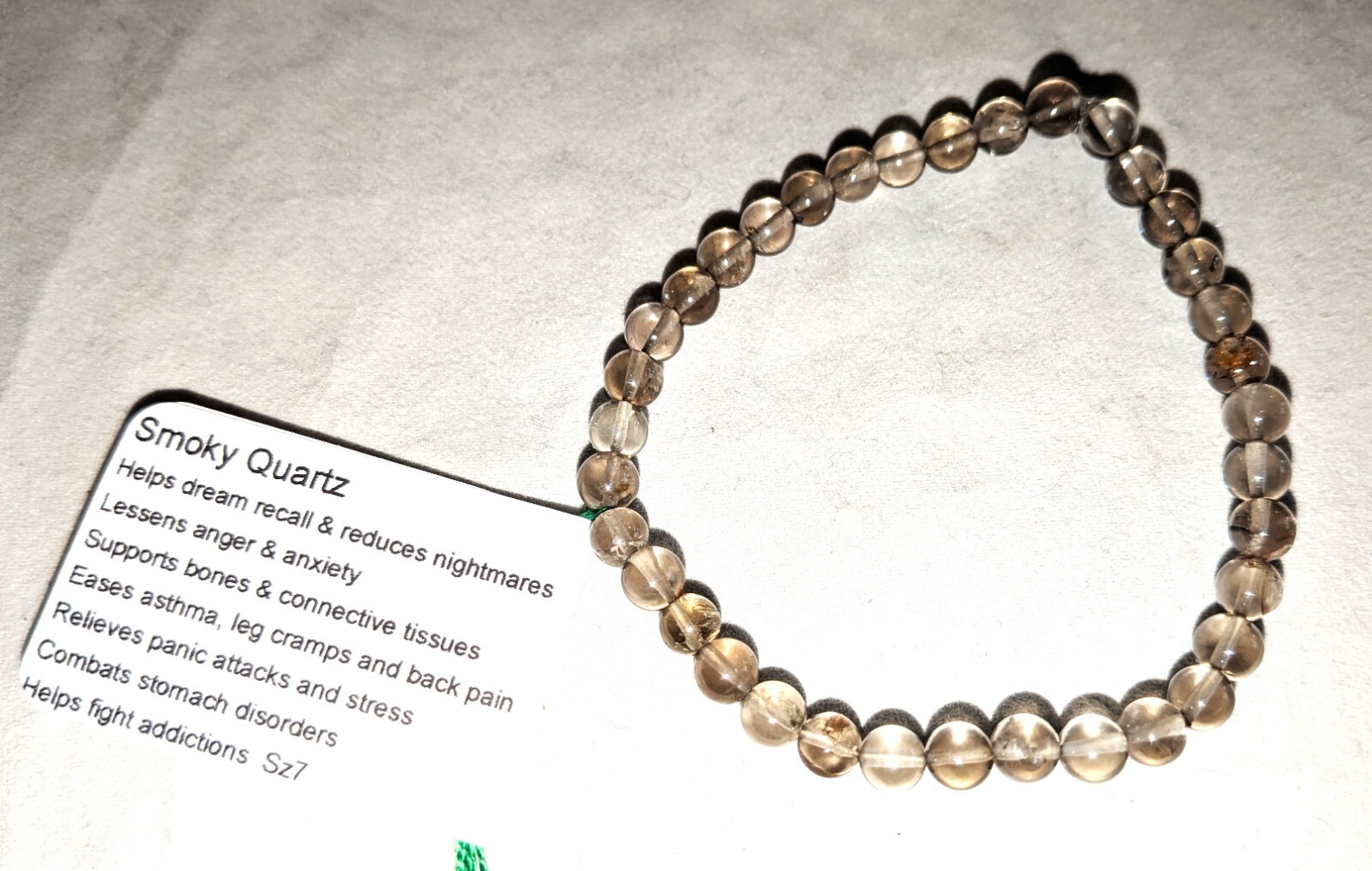 Natural Smoky Quartz Round Bead Bracelets by Healing Light Stones