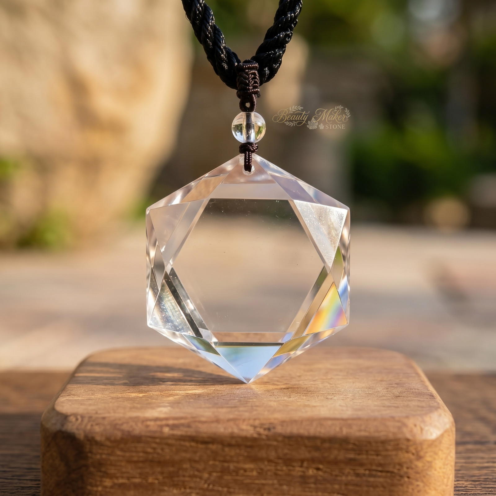 Clear Quartz Hexagram Necklace Balance Crystal Manifest Amulet Protection Gift