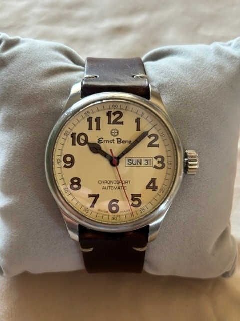Ernst Benz 44mm ChronoFlite Parchment Dial Watch w/ Box and Manual – LOWER PRICE
