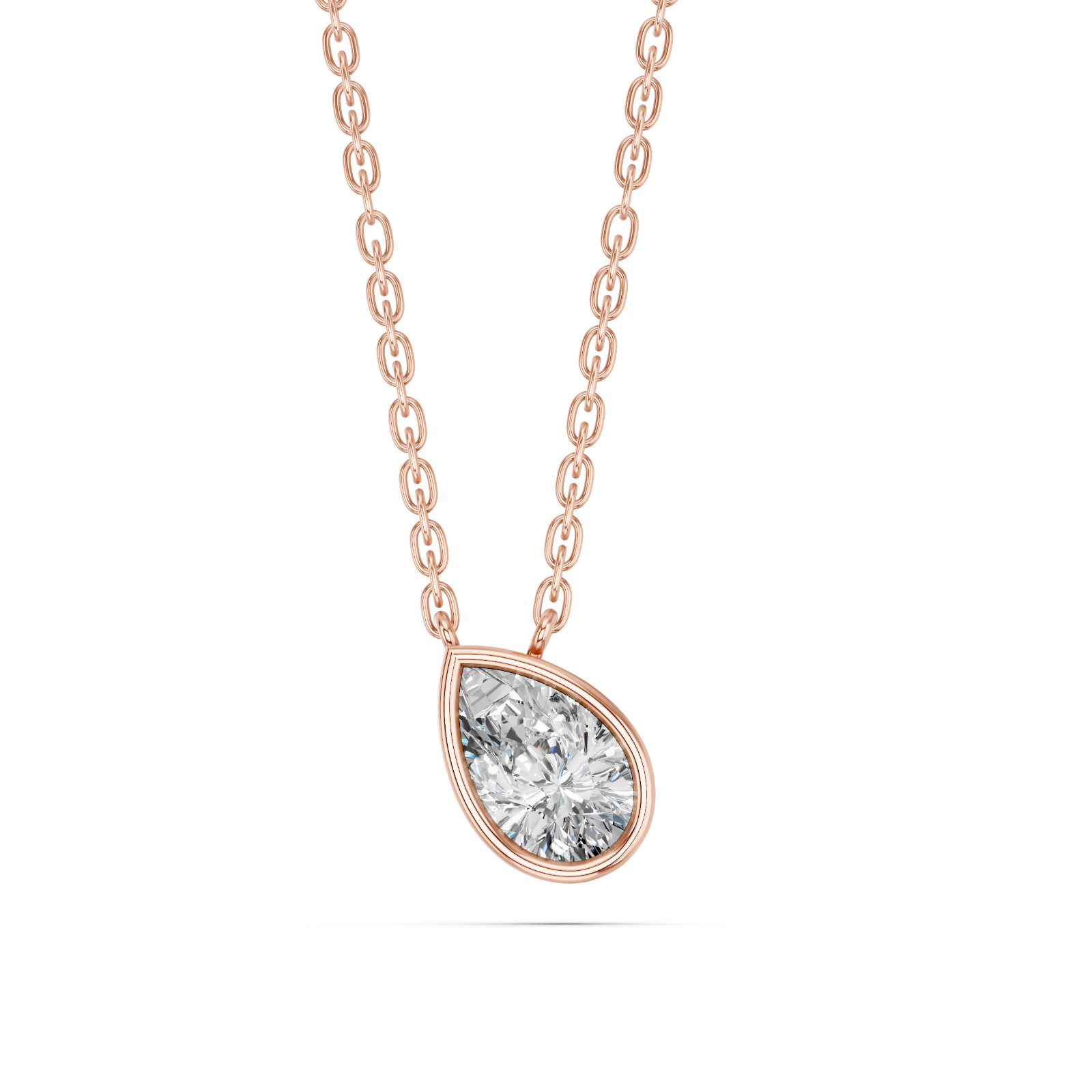 0.75 Ct Moissanite Stone Bezel Set Pendant With 18″ Chain in 925/10K for Women
