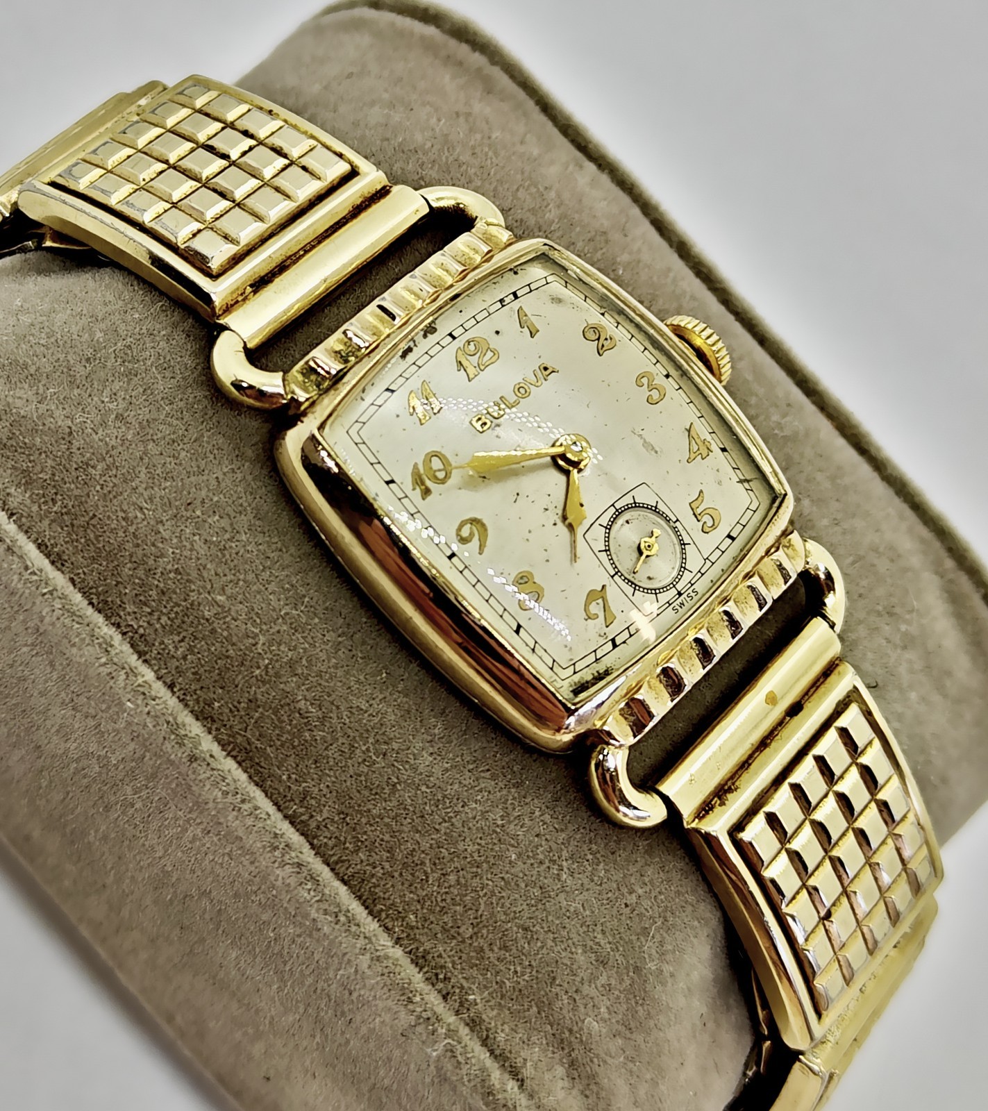 Vintage 1950 Bulova Director Men’s Watch 10BC 15J Gold Filled Speidel Bracelet