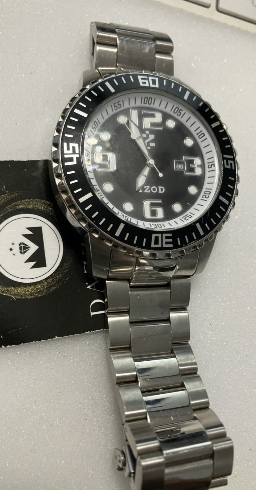 Izod Eagle XL IZS5 Steel Men’s Watch PreOwned For Parts Or Repair No Stem/Crown