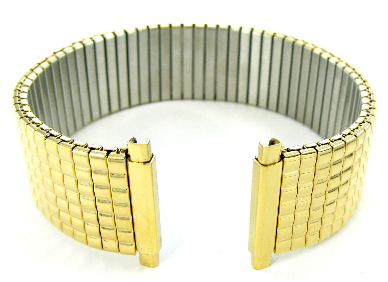 17-21mm Straight End T&C Twist-O-Flex Gold Tone Stainless Watch Band 520882